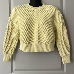 NWT Vince Women’s Dropped-shoulder Cotton Blend Sweater/Pullover In Yellow XS
